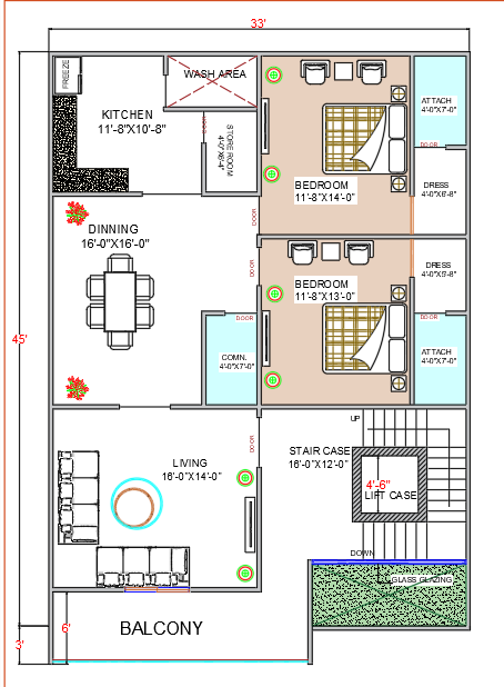first floor residential layout plan in Indore